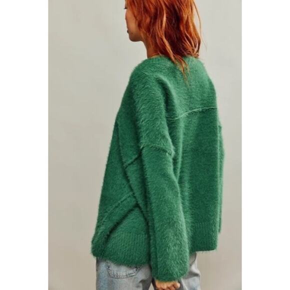 Free People Harrison Bunny Fuzzy Pullover Crewneck Sweater - Picture 4 of 7